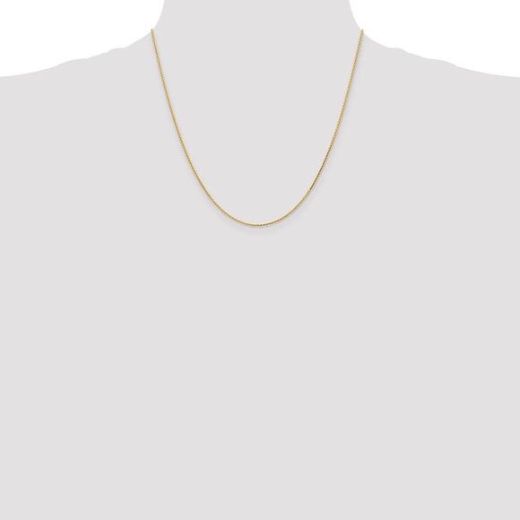 1mm 14k Yellow Gold Diamond Cut Round Wheat Chain Necklace, 20 Inch - Picture 2 of 8